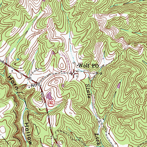 Topographic Map of Wolf Post Office, KY