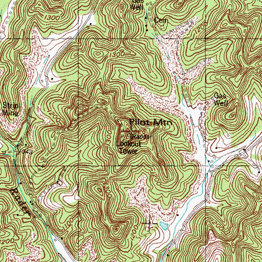 Topographic Map of Radder Lookout Tower, KY