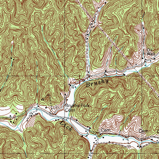 Topographic Map of Perlie Post Office (historical), KY