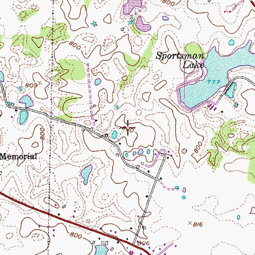 Topographic Map of WXAM-AM (Buffalo), KY