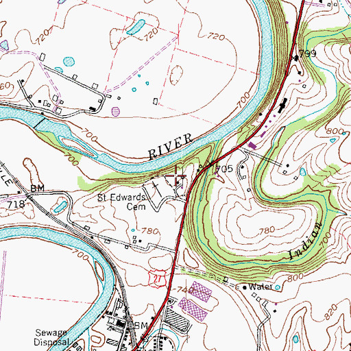 Topographic Map of WCYN-AM (Cynthiana), KY