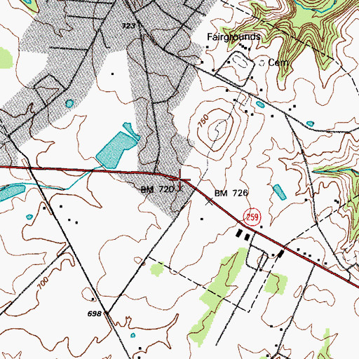 Topographic Map of WHIC-AM (Hardinsburg), KY