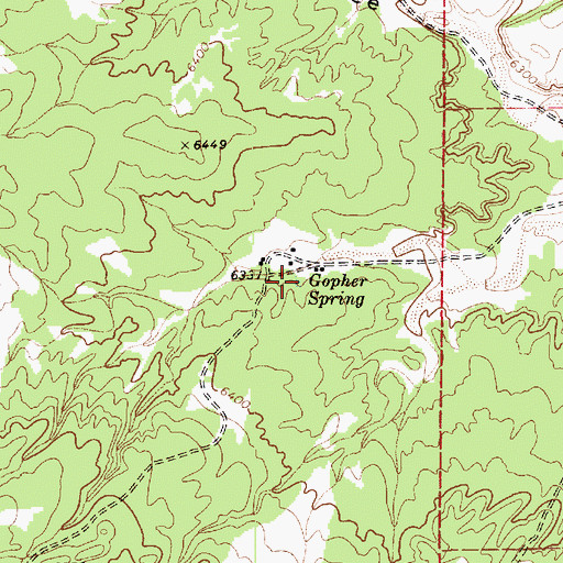 Topographic Map of Gopher Spring, AZ