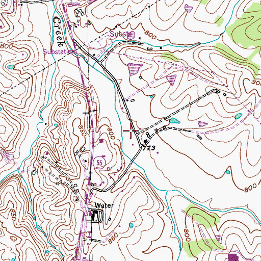 Topographic Map of WLBN-AM (Lebanon), KY