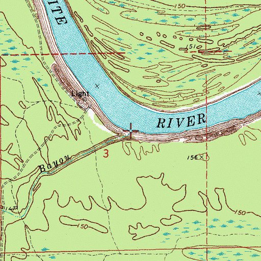 Topographic Map of Mayhorn Bayou, AR