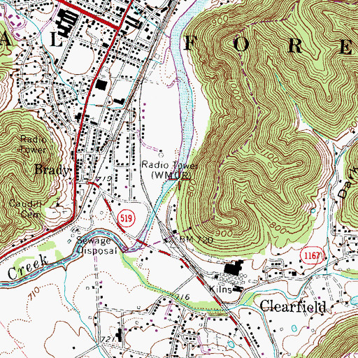 Topographic Map of WMOR-AM (Morehead), KY