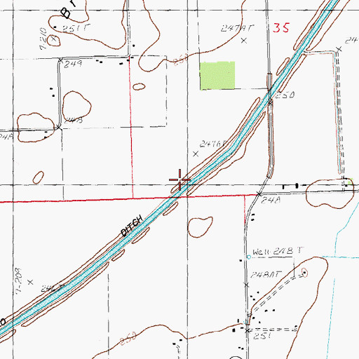 Topographic Map of Mayo Ditch, AR