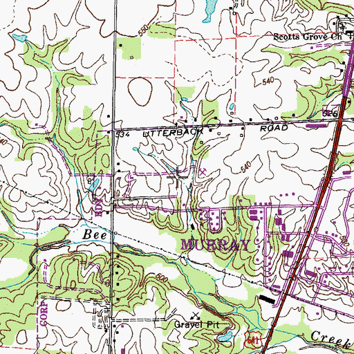 Topographic Map of WSJP-AM (Murray), KY