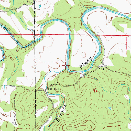 Topographic Map of Mays Branch, AR