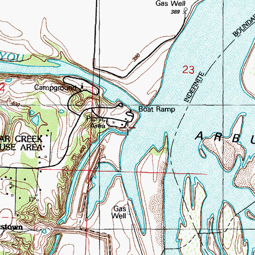 Topographic Map of Mays Branch, AR