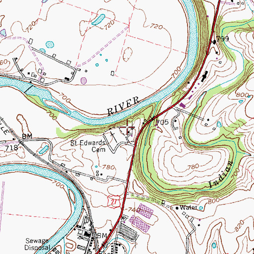 Topographic Map of WCYN-FM (Cynthiana), KY