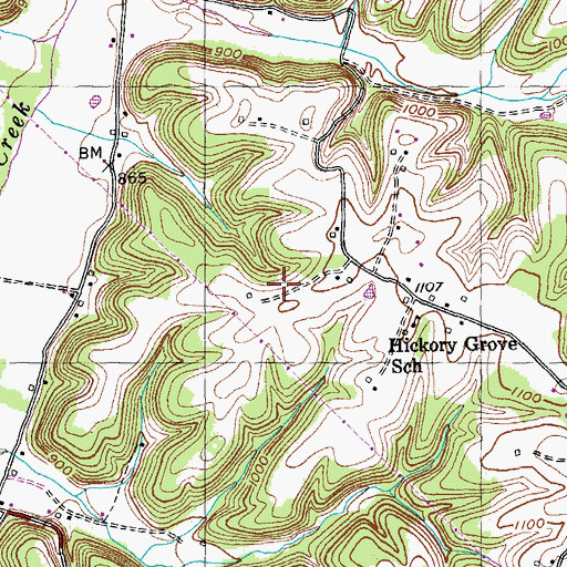 Topographic Map of WKDO-FM (Liberty), KY
