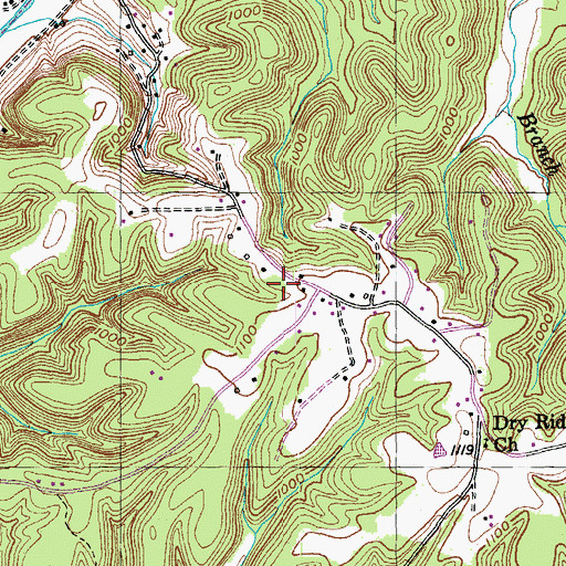 Topographic Map of WKDO-FM (Liberty), KY