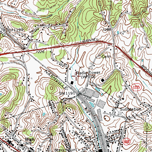 Topographic Map of WWEL-FM (London), KY