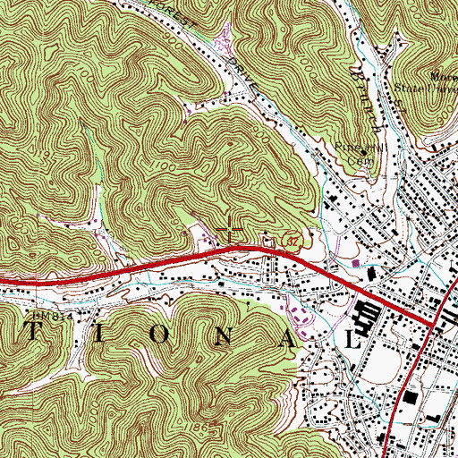 Topographic Map of WMOR-FM (Morehead), KY