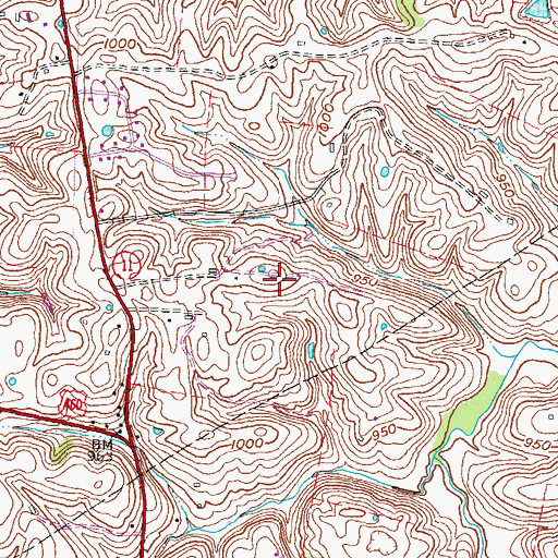 Topographic Map of WMST-FM (Mount Sterling), KY