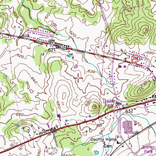 Topographic Map of WBVR-FM (Russellville), KY