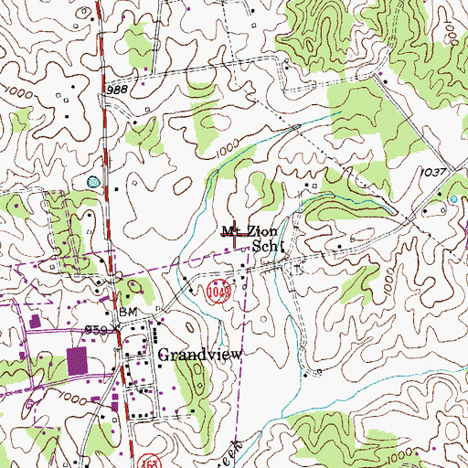 Topographic Map of WTKY-FM (Tompkinsville), KY