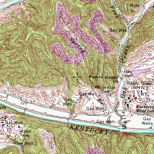 Topographic Map of WMTC-FM (Vancleve), KY