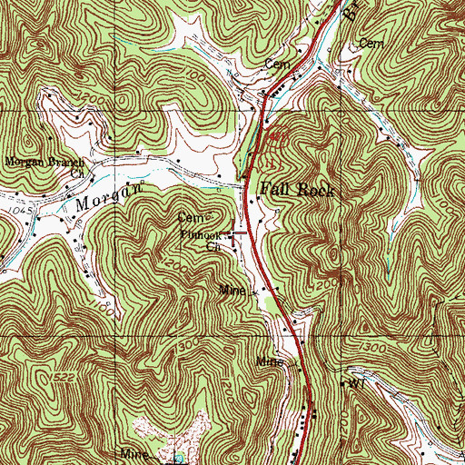 Topographic Map of Pinhook School, KY