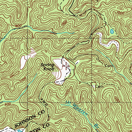Topographic Map of Spring Knob Lookout Tower, KY