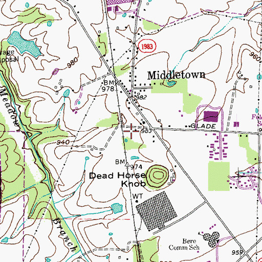 Topographic Map of WKXO-AM (Berea), KY
