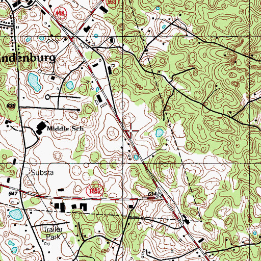 Topographic Map of WMMG-AM (Brandenburg), KY