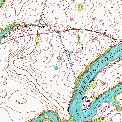 Topographic Map of WKLO-AM (Danville), KY