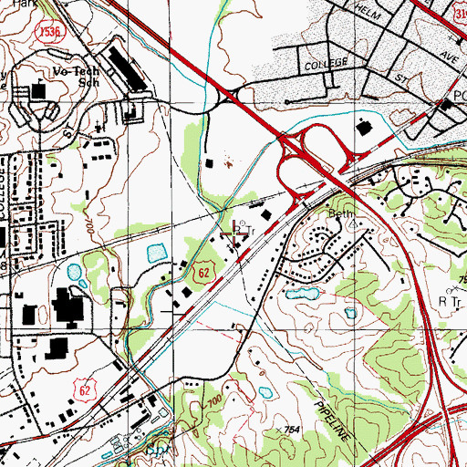 Topographic Map of WIEL-AM (Elizabethtown), KY