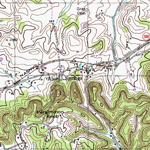 Topographic Map of WDFB-AM (Junction City), KY