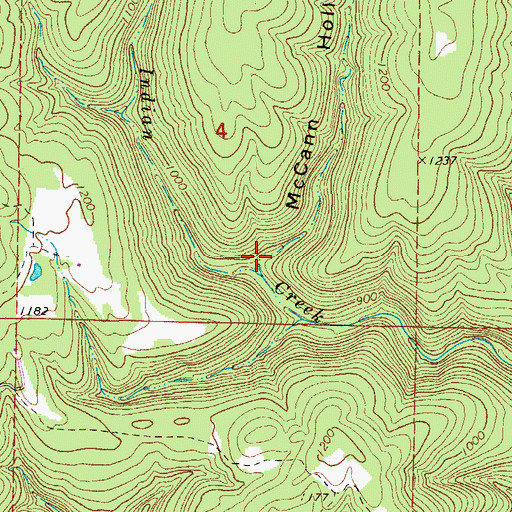 Topographic Map of McCann Hollow, AR