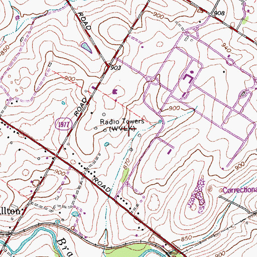 Topographic Map of WVLK-AM (Lexington), KY