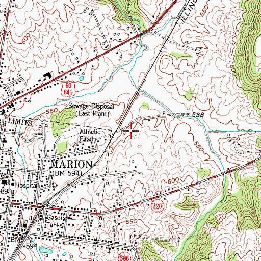 Topographic Map of WMJL-AM (Marion), KY