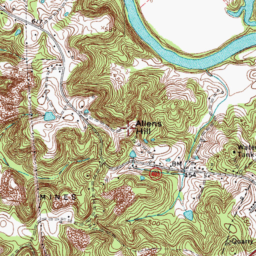 Topographic Map of WLBQ-AM (Morgantown), KY