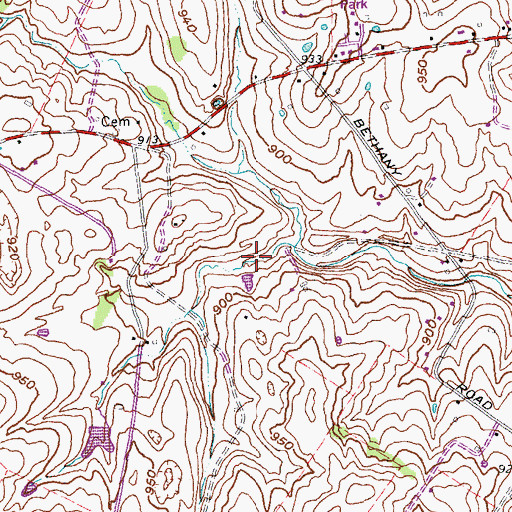 Topographic Map of WCGW-AM (Nicholasville), KY