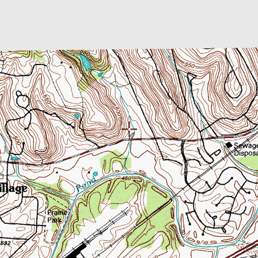 Topographic Map of WONS-AM (Pleasure Ridge Park), KY