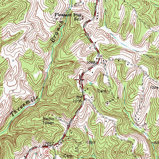 Topographic Map of WLJC-FM (Beattyville), KY