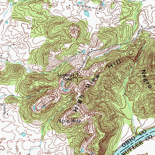 Topographic Map of WVPV-FM (Beaver Dam), KY