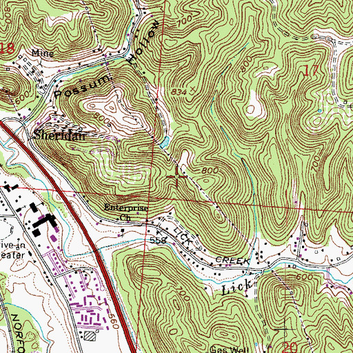 Topographic Map of WCMI-FM (Catlettsburg), KY