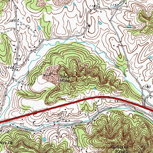 Topographic Map of WKDP-FM (Corbin), KY