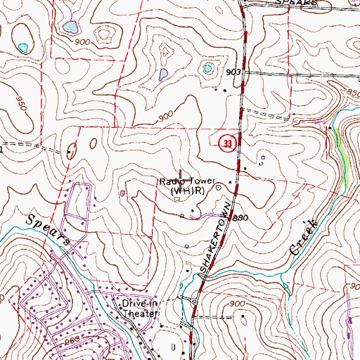 Topographic Map of WMGE-FM (Danville), KY