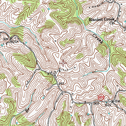 Topographic Map of WIOK-FM (Falmouth), KY