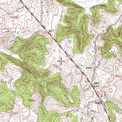 Topographic Map of WPRX-FM (Glasgow), KY