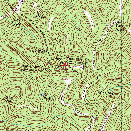 Topographic Map of WJMD-FM (Hazard), KY