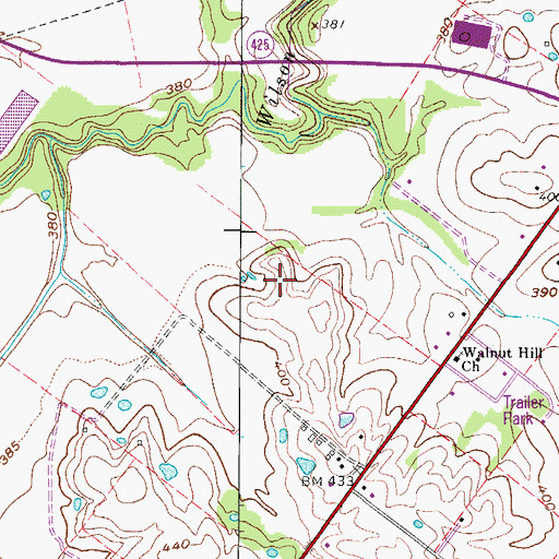 Topographic Map of WGBF-FM (Henderson), KY