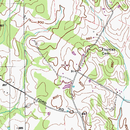 Topographic Map of WKMO-FM (Hodgenville), KY