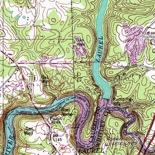 Topographic Map of WVCT-FM (Keavy), KY