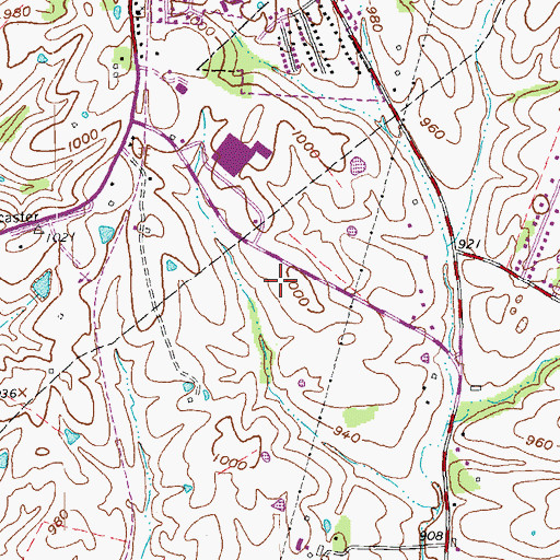 Topographic Map of WRNZ-FM (Lancaster), KY