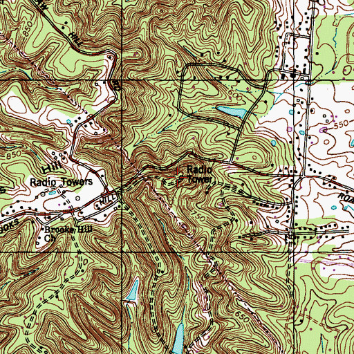 Topographic Map of WAMZ-FM (Louisville), KY