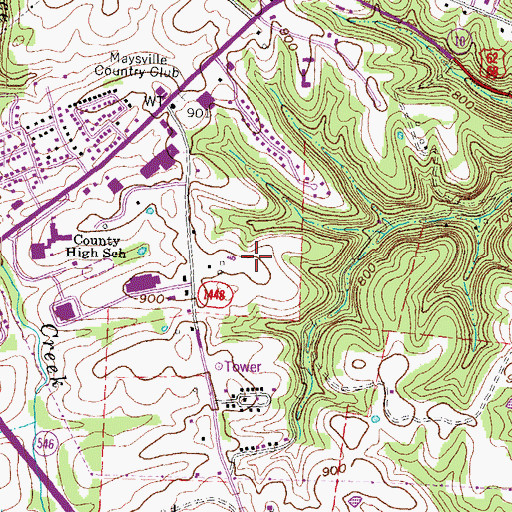 Topographic Map of WFTM-FM (Maysville), KY